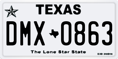 TX license plate DMX0863