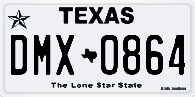 TX license plate DMX0864