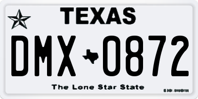 TX license plate DMX0872