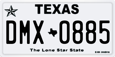 TX license plate DMX0885