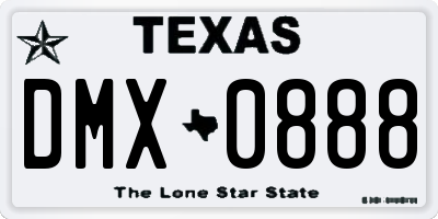 TX license plate DMX0888