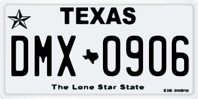 TX license plate DMX0906