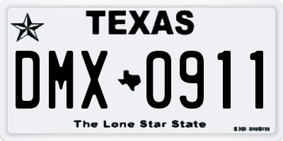 TX license plate DMX0911