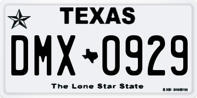 TX license plate DMX0929