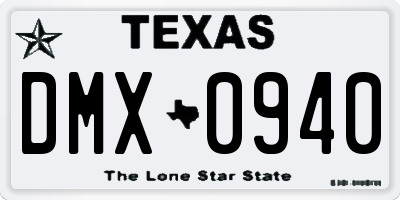 TX license plate DMX0940