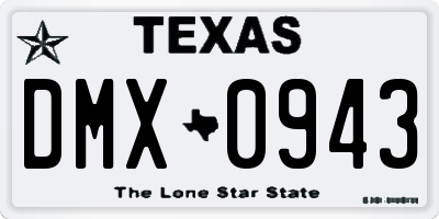 TX license plate DMX0943