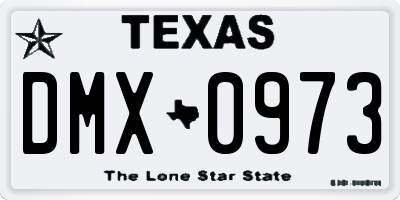 TX license plate DMX0973