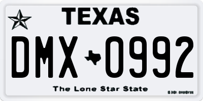 TX license plate DMX0992