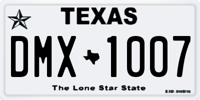 TX license plate DMX1007