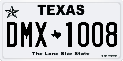 TX license plate DMX1008