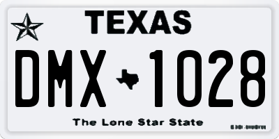 TX license plate DMX1028