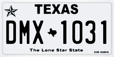 TX license plate DMX1031