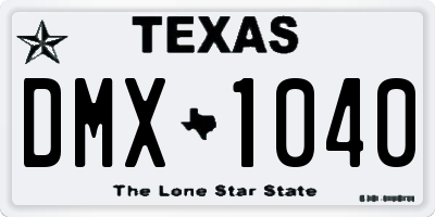 TX license plate DMX1040