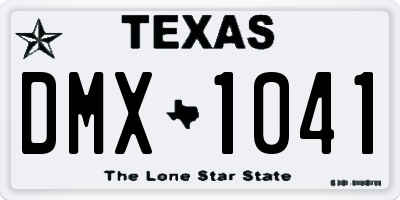 TX license plate DMX1041