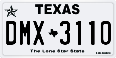 TX license plate DMX3110