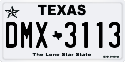 TX license plate DMX3113