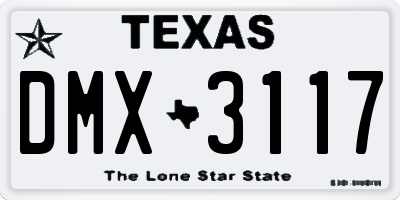 TX license plate DMX3117