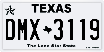 TX license plate DMX3119