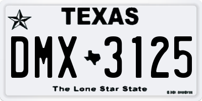 TX license plate DMX3125