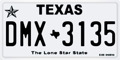 TX license plate DMX3135