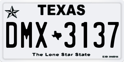 TX license plate DMX3137