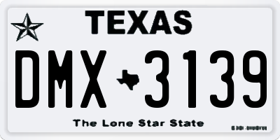 TX license plate DMX3139