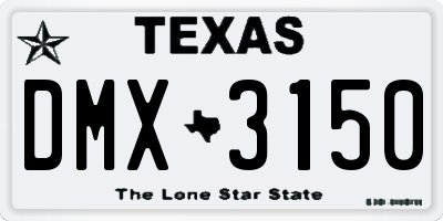 TX license plate DMX3150