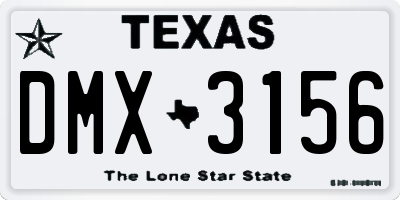 TX license plate DMX3156