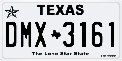 TX license plate DMX3161