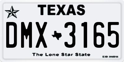 TX license plate DMX3165