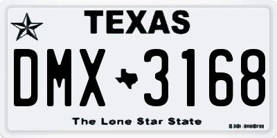 TX license plate DMX3168