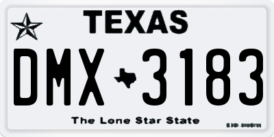 TX license plate DMX3183