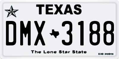 TX license plate DMX3188