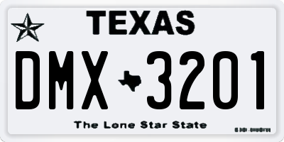 TX license plate DMX3201