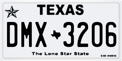 TX license plate DMX3206