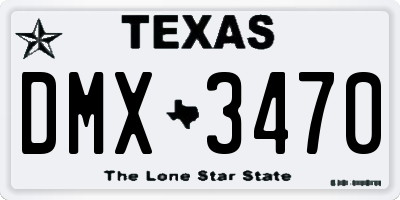 TX license plate DMX3470