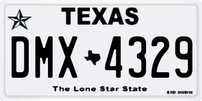 TX license plate DMX4329