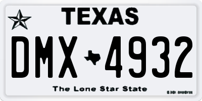 TX license plate DMX4932