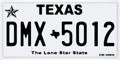 TX license plate DMX5012