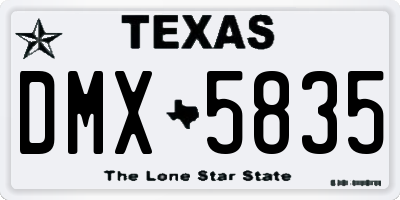 TX license plate DMX5835