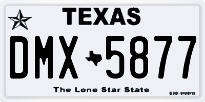 TX license plate DMX5877