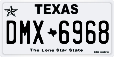 TX license plate DMX6968