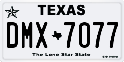 TX license plate DMX7077