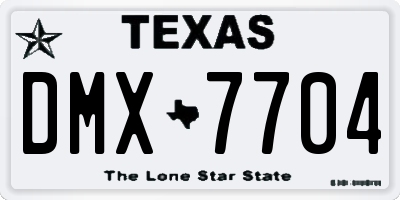 TX license plate DMX7704