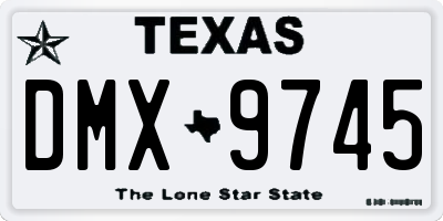 TX license plate DMX9745