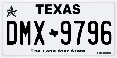 TX license plate DMX9796