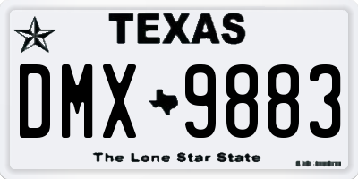 TX license plate DMX9883