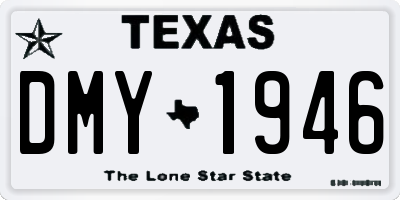 TX license plate DMY1946