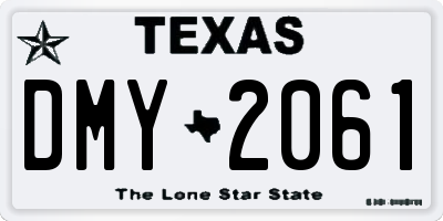 TX license plate DMY2061