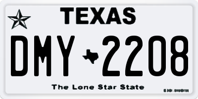 TX license plate DMY2208